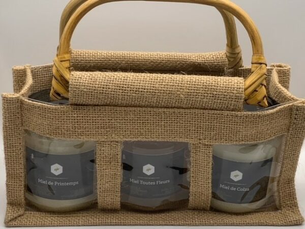 Coffret 3 miels Toile de jute – Image 3